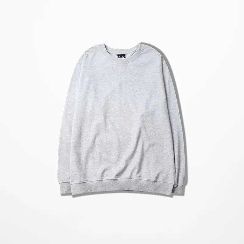 Retro Loose Cotton Crewneck Tee for Couples and Hip Hop Sweatshirt