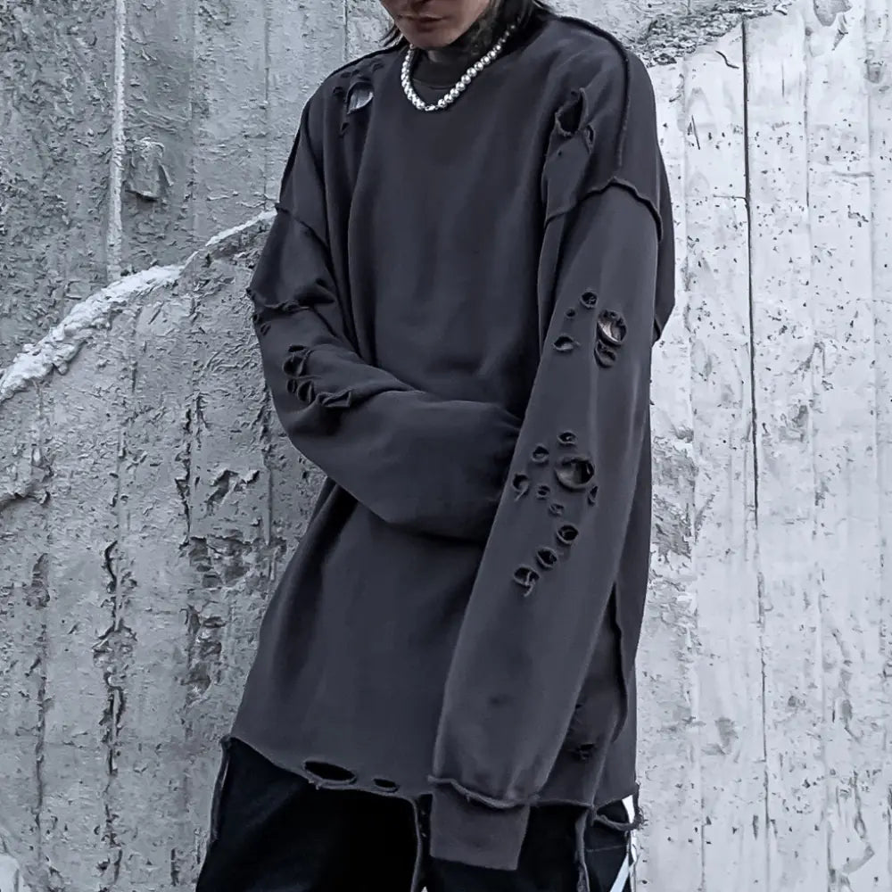 Long Sleeve Ripped Sweaters for Men and Women, Grunge Style