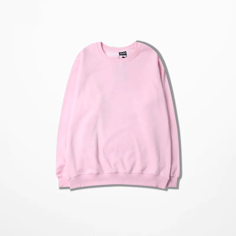 Retro Loose Cotton Crewneck Tee for Couples and Hip Hop Sweatshirt